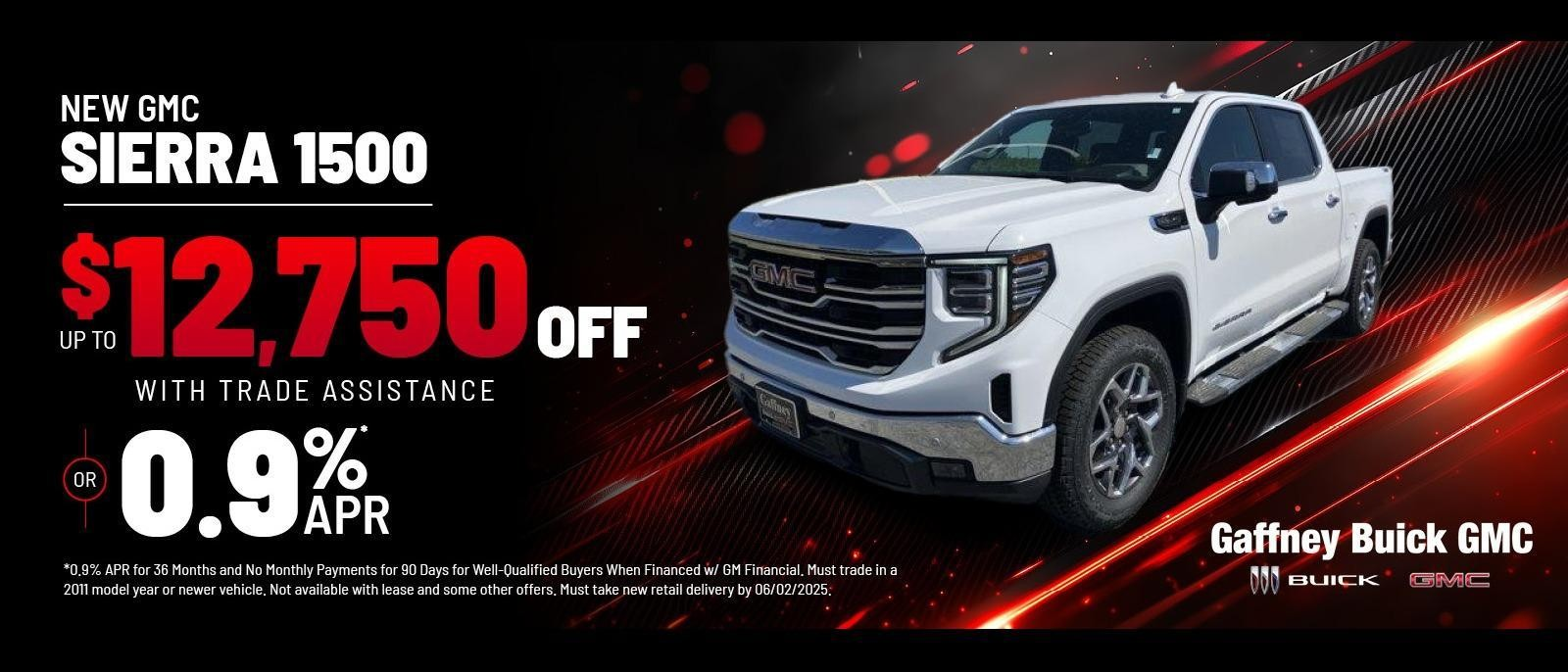 Trade for a new GMC SIERRA 1500 to get up to $12750 off 