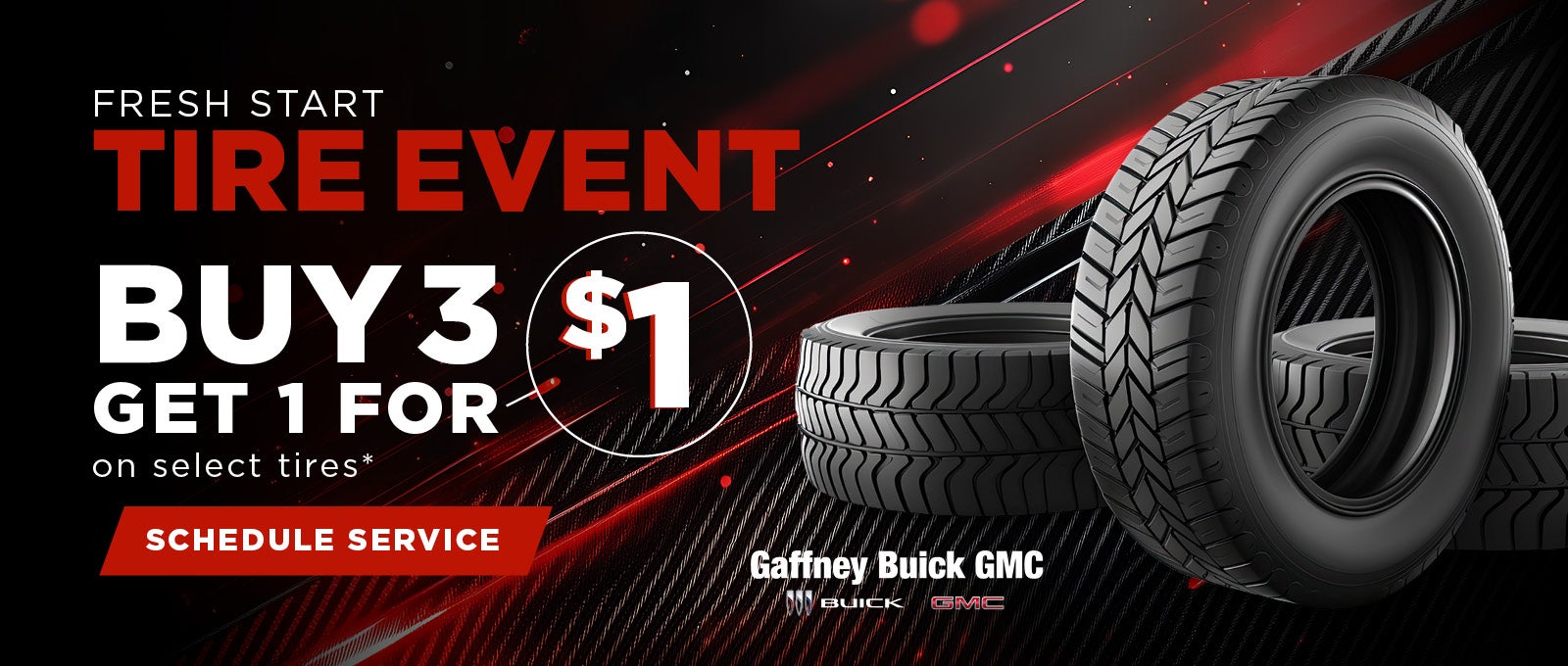 Buy $3 Tires get 1 for $1